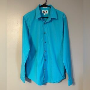 Express Men's Vibrant Blue Dress Shirt size:L